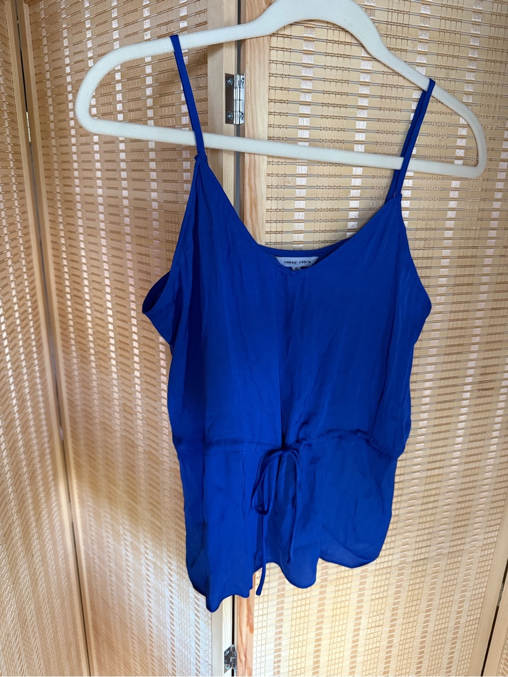 Naked Zebra Royal Blue Spaghetti Strap Drawstring Cami